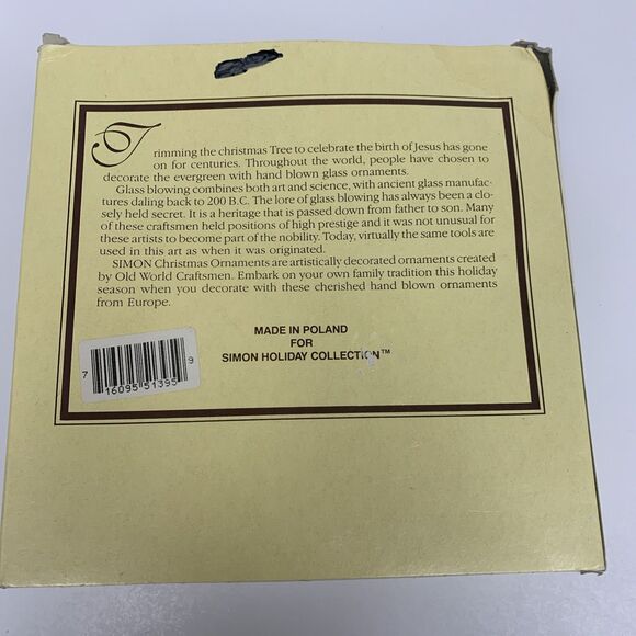 Vintage Christmas by Krebs Hand Decorated 3" Glass Ornaments (4) Silver Cap - Picture 4 of 4